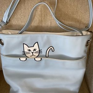 Blue cat lovers purse